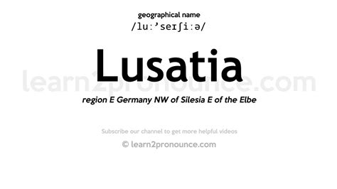 Pronunciation Of Lusatia Definition Of Lusatia Youtube