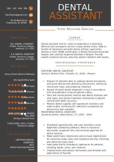 Download and customize our resume template to land more interviews. FREE 8+ Dental Assistant Resume Samples in PDF | MS Word