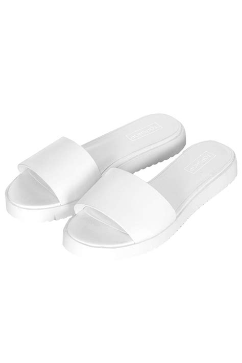 Lyst Topshop Hi Pool Slide Sandals In White