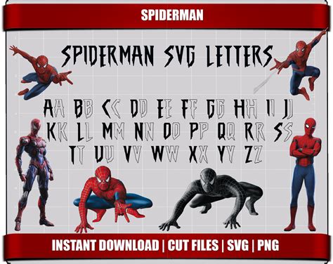 Font silhouette Spiderman Font SVG for Cricut Spider-man font Spiderman