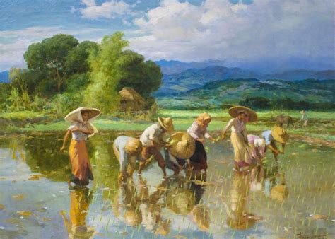 Fernando Amorsolo Planting Rice Philippine Art Filipino Art Painting