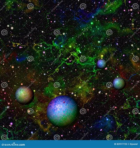 Abstract Bright Colorful Universe Rainbow Colored Nebula Night Starry