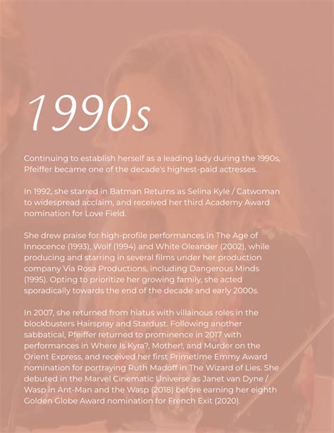 Michelle Pfeiffer Biography Biografía Template