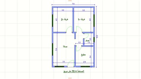مخطط منزل مساحته 50 متر مربع5*10. 50 متر مخطط بيت صغير غرفتين