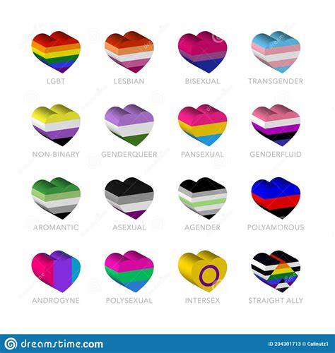 Lgbtq Pride Vector Flags Set Lgbt Symbols Stock Vector Illustration