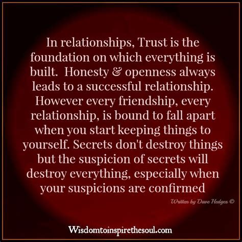 Wisdom To Inspire The Soul Trust Is The Foundation Honesty In Relationships Honesty Quotes