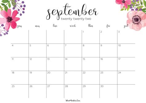 Cute September 2022 Calendar Templates Great Faq Templates