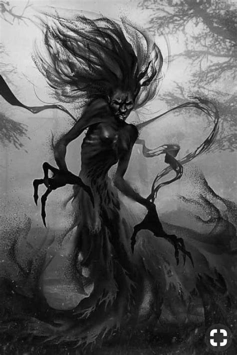 Banshee And Wolf Guardian Dark Fantasy Art Scary Art Fantasy Creatures