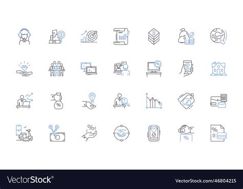 Exchange And Benefit Line Icons Collection Barter Vector Image