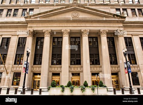 Facade Of The Federal Reserve Bank Building On Lasalle Street In The