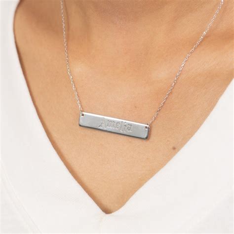 Personalized Bar Necklace Etsy