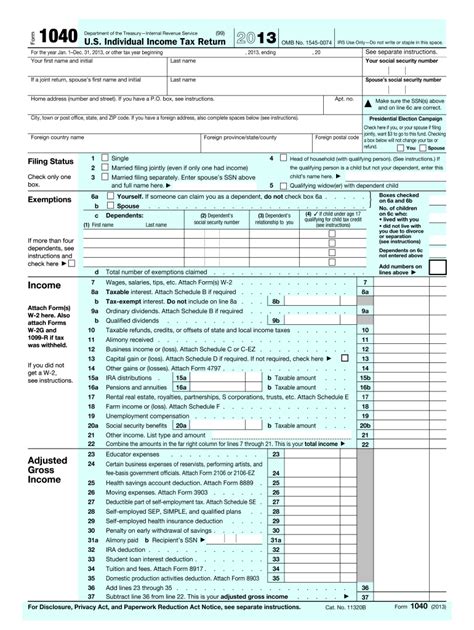 Irs 1040 2013 Fill And Sign Printable Template Online Us Legal Forms