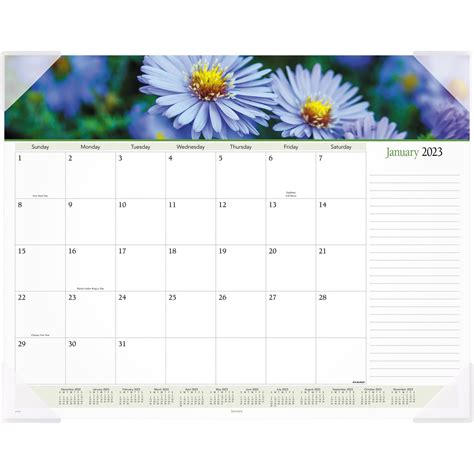 At A Glance 89805 Panoramic Floral Image Monthly Desk Pad