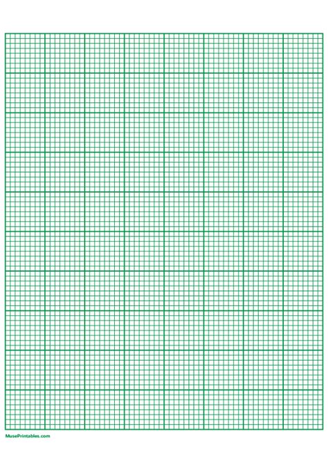 Printable 8 Squares Per Inch Green Graph Paper For A4 Paper