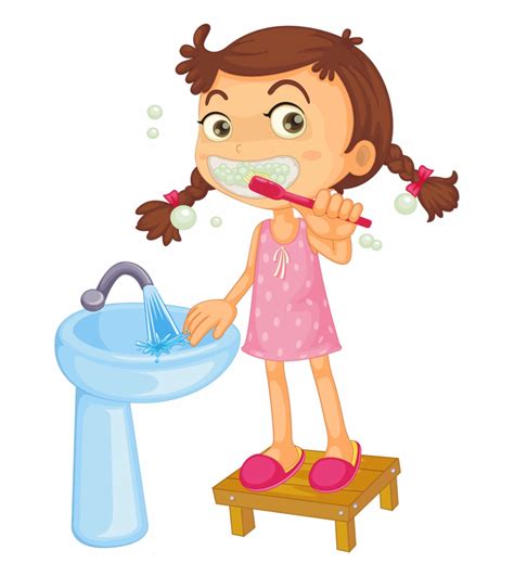 Girl Brushing Teeth Clip Art