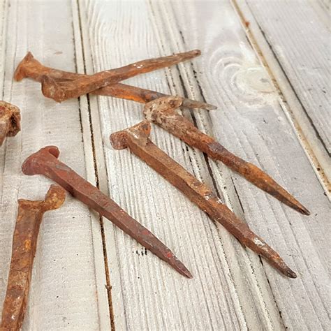 Antique Nails Iron Nails Set Of 10 Iron Nails Ancient Iron Etsy Ireland
