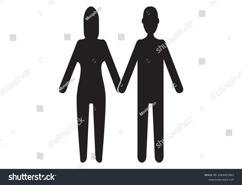 Black Silhouette Heterosexual Couple Stock Vector Royalty Free 2069421863 Shutterstock