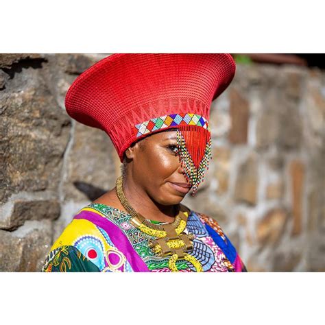 Zulu Wide Basket Hat With Beading Red Handmade In South Africa — Luangisa African Gallery