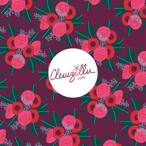 Bouquet Pattern Design — Clemzillu Illustratrice And Surface Pattern