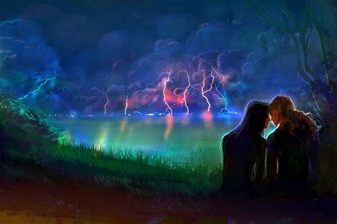 Love Is A Tempest Fantasy Lightning Dark Elf Love Magic Storm