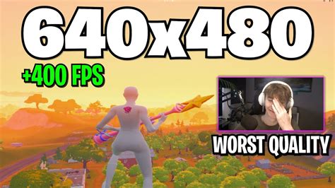 Playing Fortnite On The Lowest Quality L 640x480 Stretched Resolution