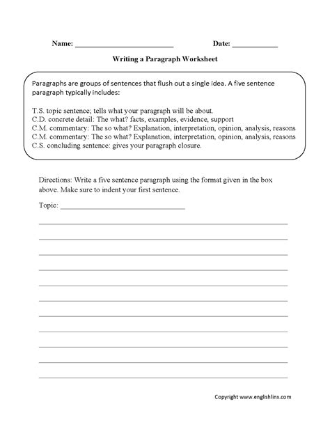 paragraph writing printables worksheets worksheets library