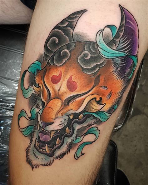 Japanese Wolf Demon Tattoo