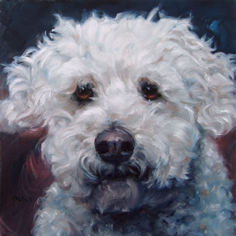 Minipoo Pet Portrait Custom Pet Portrait Oil Painting By