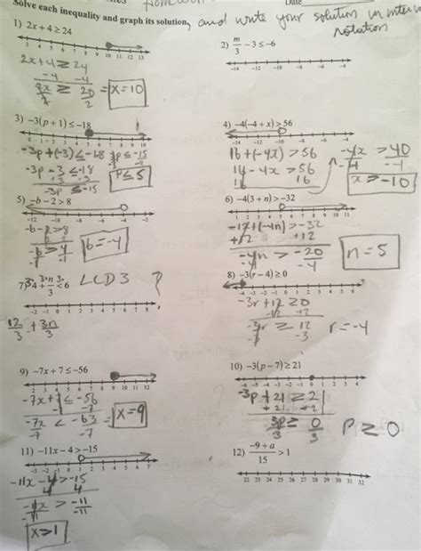 Solving and graphing inequalities worksheet answer key. Solved: Solve Each Inequality And Graph Its Solution, And ...