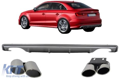 Rear Bumper Valance Diffuser Suitable For Audi A3 8v Sedan 2012 2015