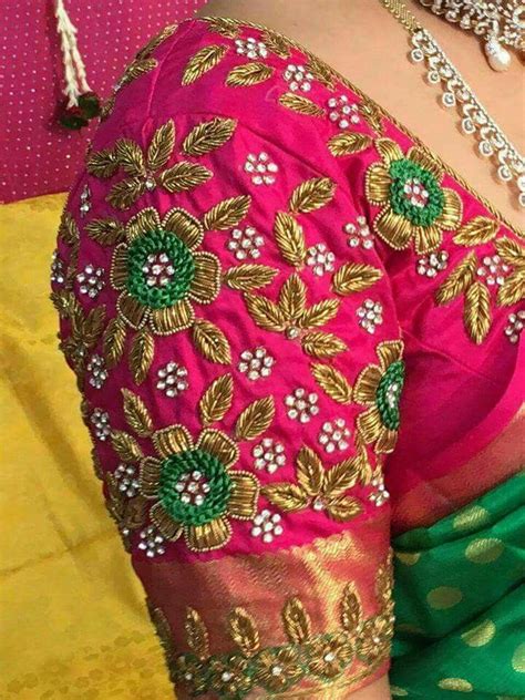 Pin By Aliveni Nadella On Blouse Hand Work Blouse Design Pink Blouse
