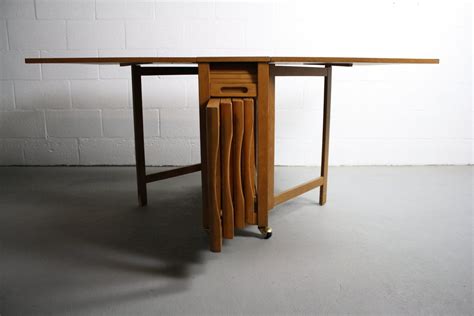 Mid Century Danish Modern Drop Leaf Hide A Way Table By Abtmodern