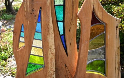 Gallery Stained Leaded Glass Wood Sculptures