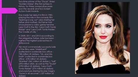 My Favorite Actress Angelina Jolie Online Presentation