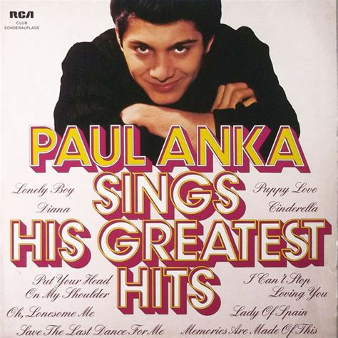 Paul Anka Sings His Greatest Hits 1976 Vinyl Discogs