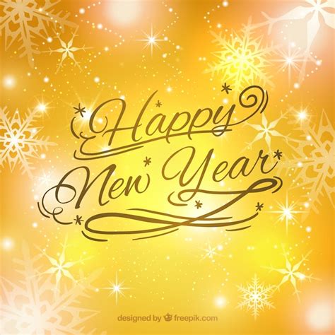 Free Vector Bright Yellow New Year Background