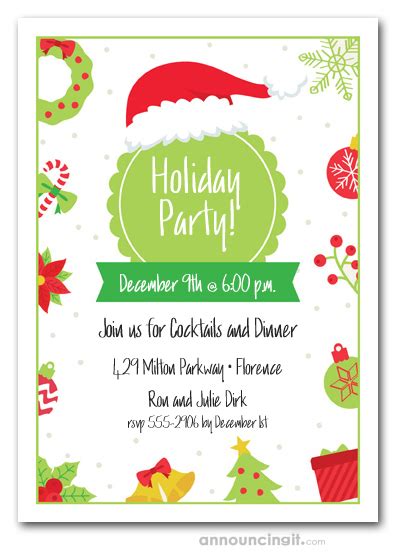 Our elves have been busy in more jam packed than cranberry sauce, this cracker of a virtual christmas party is perfect for smaller & more intimate zoom virtual gatherings of up to 50. Lime and Red Holiday Christmas Party Invitations