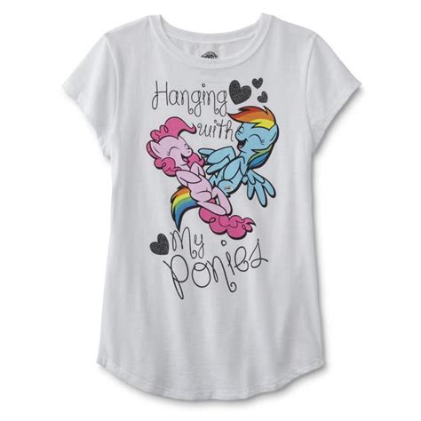Hasbro My Little Pony Girls Graphic T Shirt Pinkie Pie And Rainbow Dash