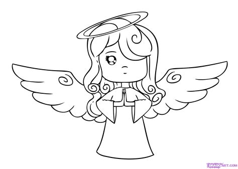 How To Draw A Cartoon Angel Step By Step Christmas Stuff Seasonal