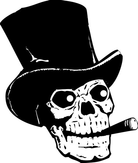 Skull With Top Hat Svg Clip Art Library