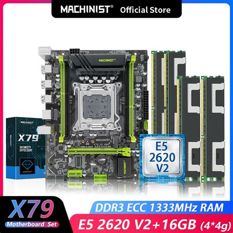 Machinsit X79 Motherboard Combo Kit Set Lga 2011 Xeon E5 2620 V2 Cpu