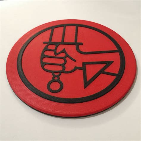 3d Printed Hellboy Bprd Logo Coaster Etsy