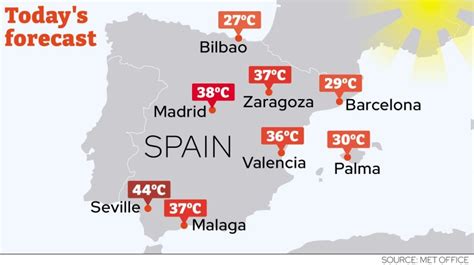 Spain Heatwave Map Latest Weather Forecast And How Hot It Will Be