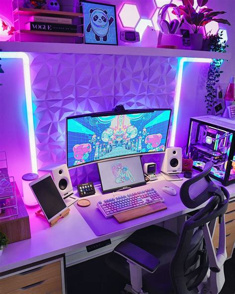 pastel pink and purple dream gamer girl setup for inspiration in 2022 gaming room setup pink
