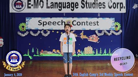 Speech Contest Becky Intensive English Program January 4 2020