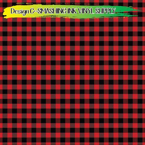 Red Buffalo Plaid Vinylprinted Heat Transfer Vinylpatterned Etsy