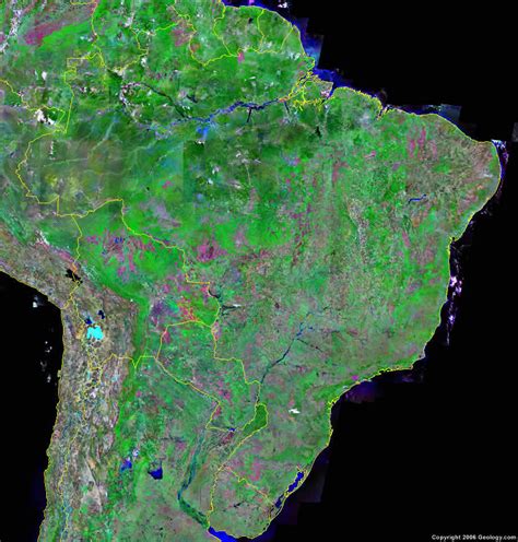 Mappa Del Brasile E Immagine Satellitare Carlos Ramirez