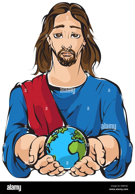 Religious Art With Jesus Holding Earth Hi Res Stock Photography And