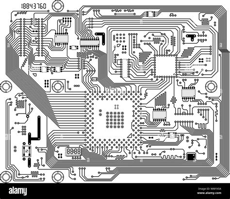 Electronic Modern Circuit Board Vector Background Stock Vector Image