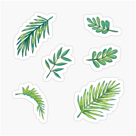 Tropical Island Monstera Leaf Sticker Set Sticker By Geolescent In 2021
